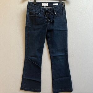 FRAME Le Crop Mini Boot Lace Up Denim Jeans Sz 24